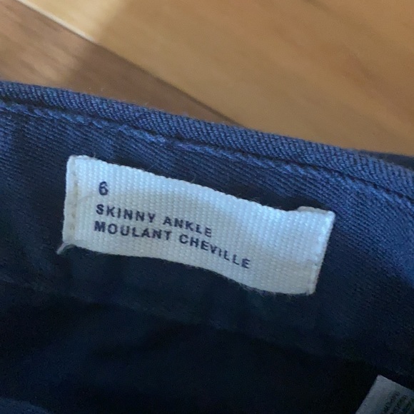 Gap skinny ankle pants Navy, velvet stripe Sz 6 - Picture 2 of 4